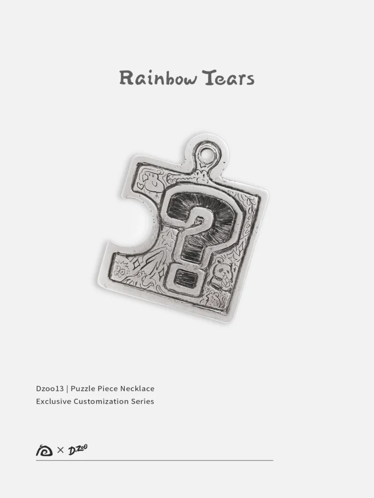 Customizable puzzle necklace pendant, question mark represents the pattern can be customized