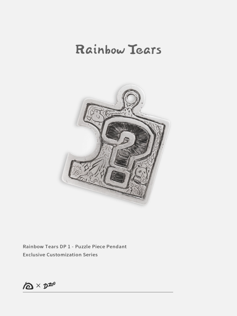 Customizable puzzle necklace pendant, question mark represents the pattern can be customized