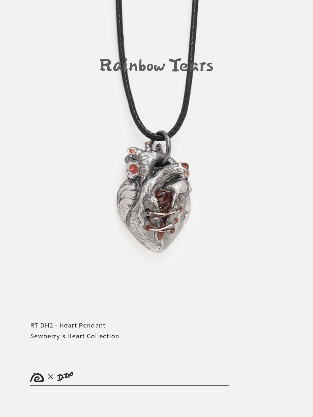 Front view of a broken heart pendant made of 925 sterling silver on a white background