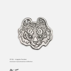 Custom irregular freeform pendant crafted from 990 fine silver, featured on a clean white background.