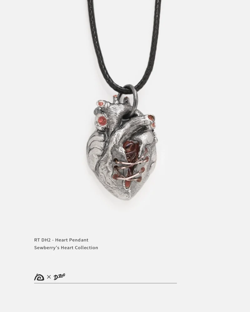 Front view of a broken heart pendant made of 925 sterling silver on a white background