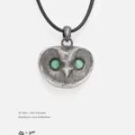 Handmade Sterling Silver Owl Pendant Inlaid with Opal Eyes | RT-DO3