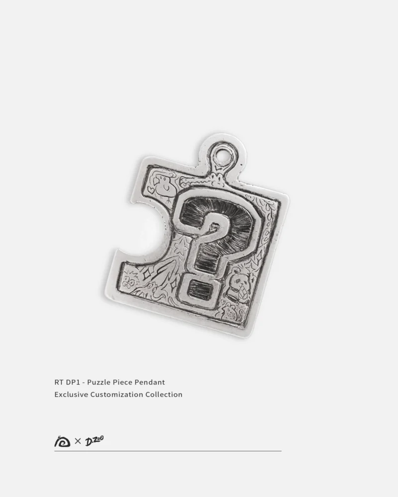 Customizable puzzle necklace pendant, question mark represents the pattern can be customized